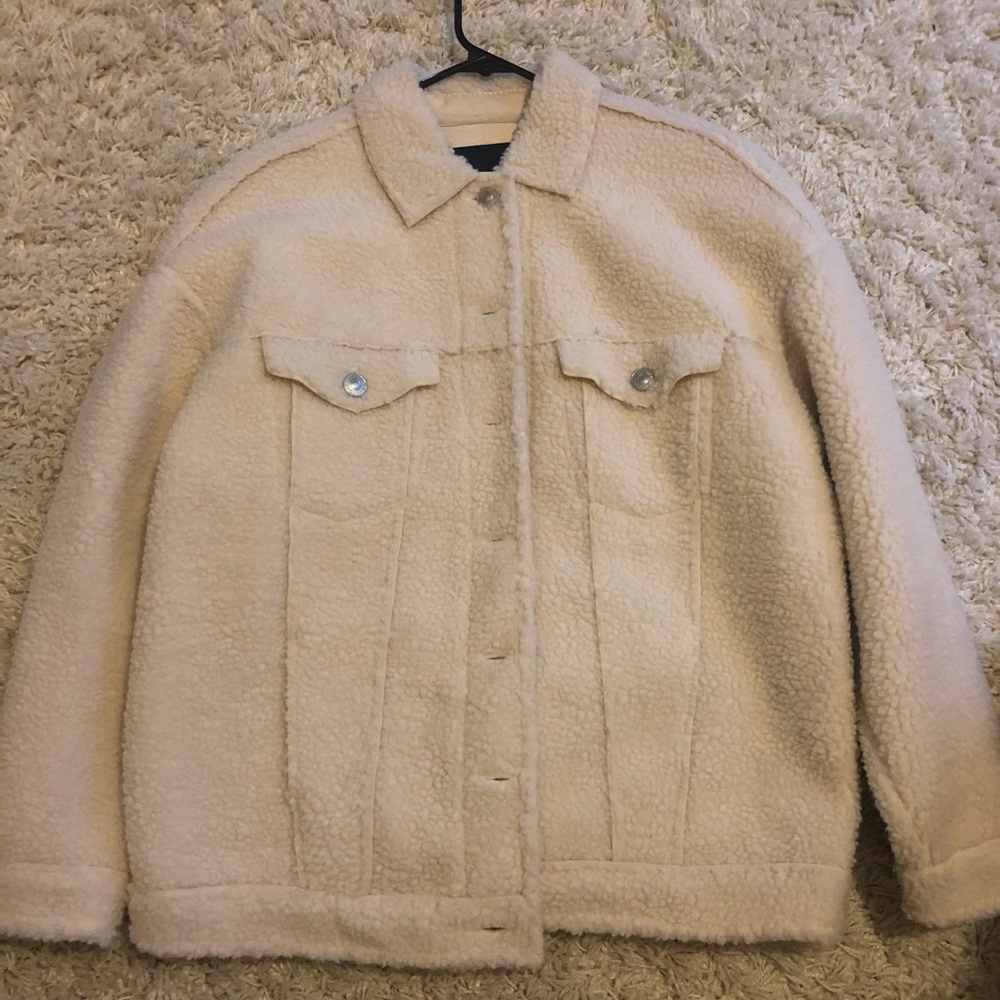 sherpa button jacket
